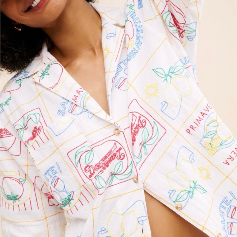 Colorful Graphic Short Sleeve Women's Top